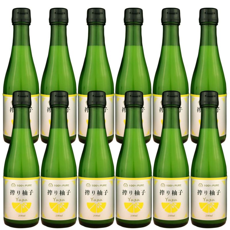 搾り柚子（200ml）12本（柚子果汁100％）無添加,搾り果汁100%,焼酎,ウイスキー,割り材,オリジナルサワー