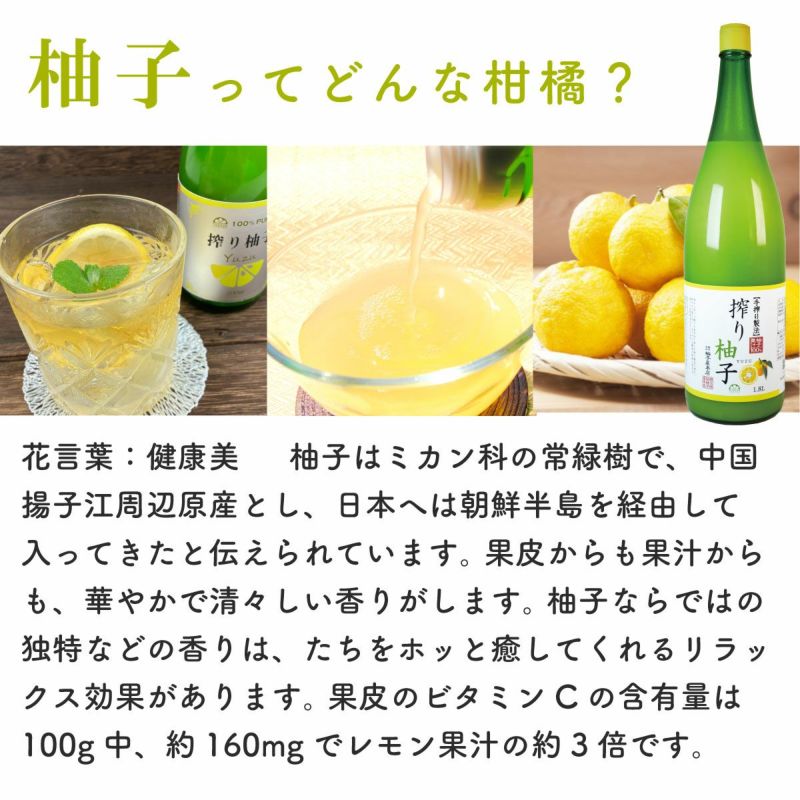 【送料無料】搾り柚子（一升瓶1.8L）6本（柚子果汁100％）