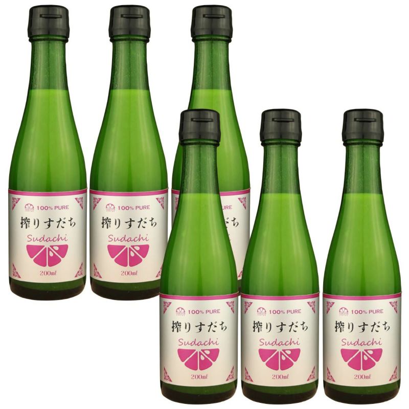 搾りすだち（200ml）6本 無添加,搾り柑橘果汁100%,焼酎,ウイスキー,割材,オリジナルサワー,オリジナルぽん酢,ビタミンC,クエン酸,業務用,国産柑橘