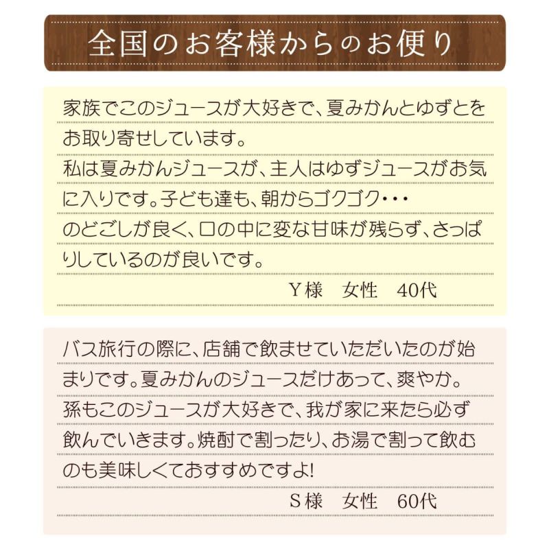 夏みかんジュースレビュー、全国のお客様からのお便り1